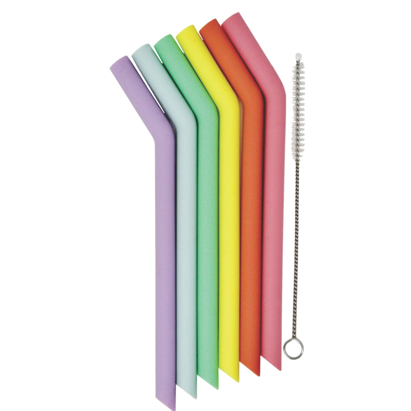 Ensemble des pailles en silicone