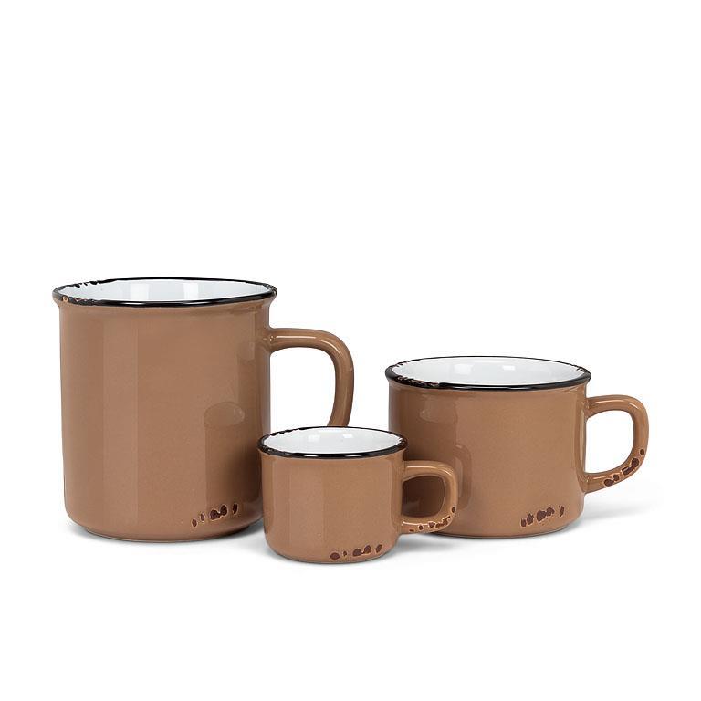 Tasse de pocelainne émaillé taupe