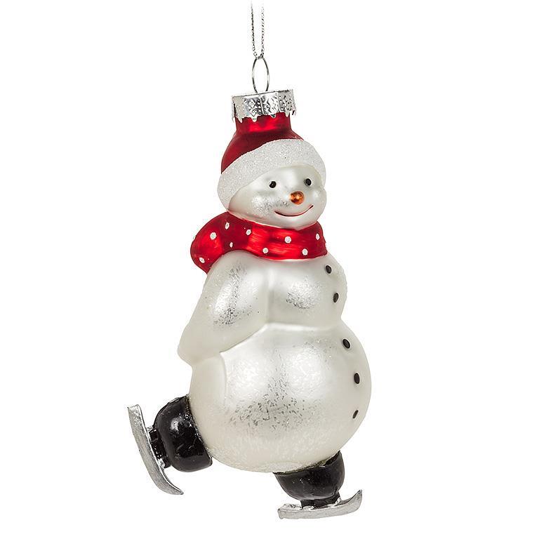 Ornement Bonhomme de neige en patin