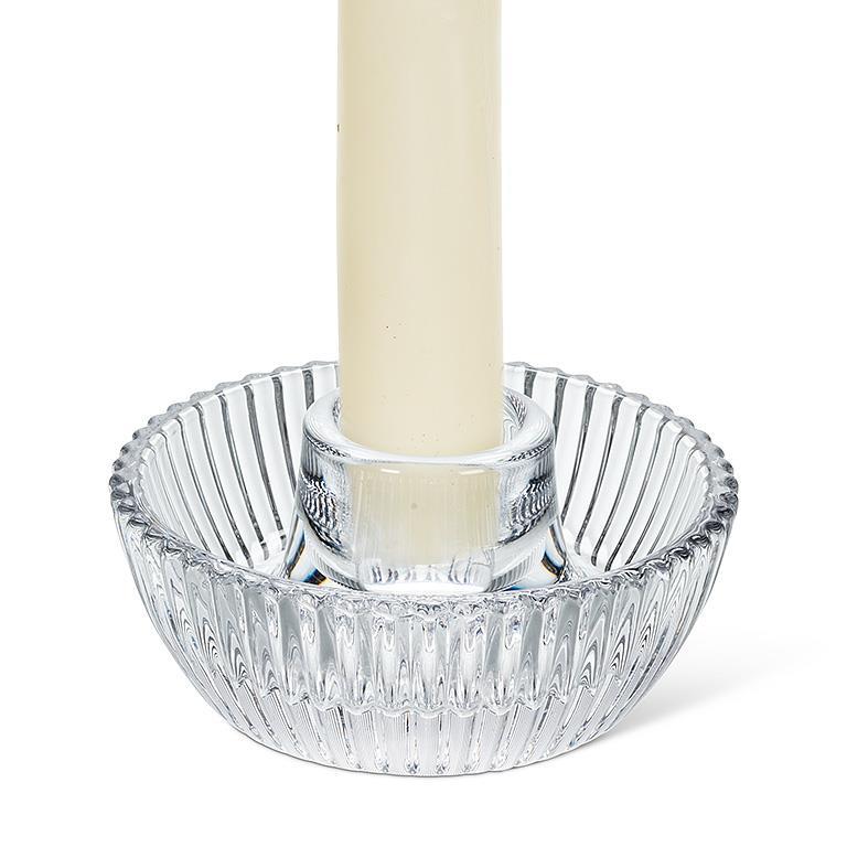 Bougeoir en verre - rond