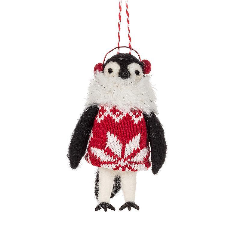 Ornement pingouin emmitouflé