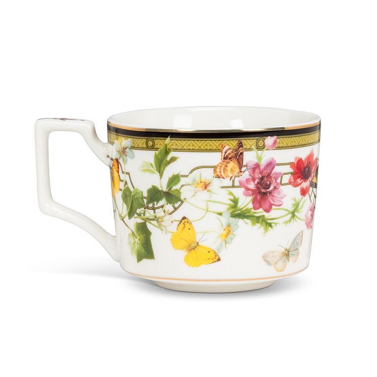 Tasse et soucoupe papillons des jardins