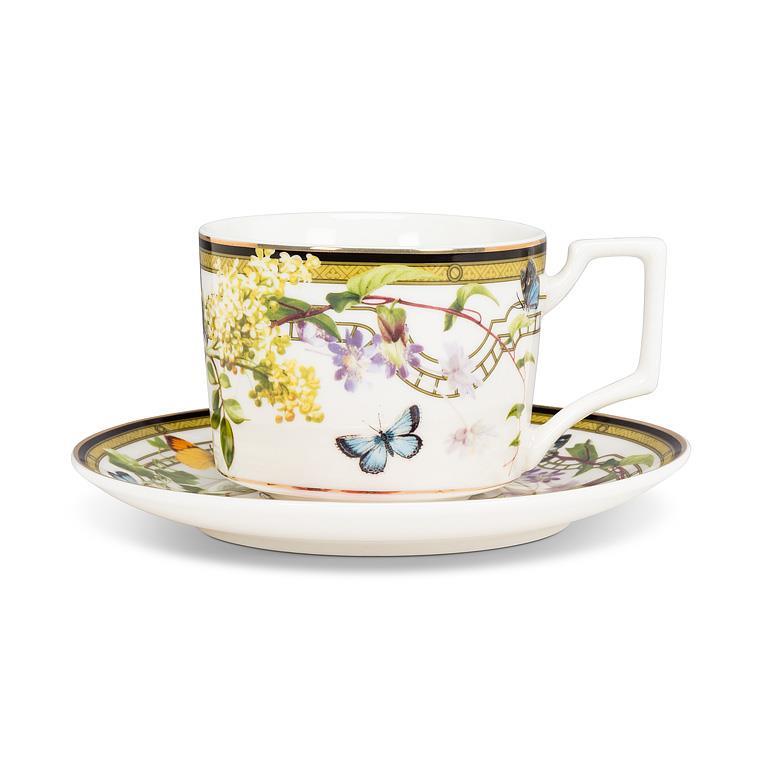 Tasse et soucoupe papillons des jardins