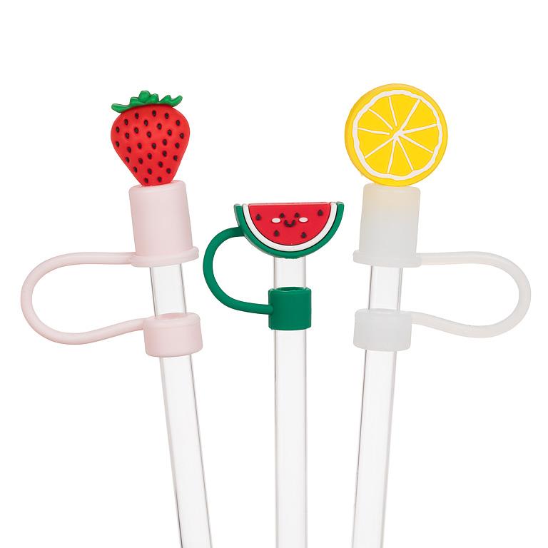 Paille jumbo à capuchon fruité (ensemble de trois)