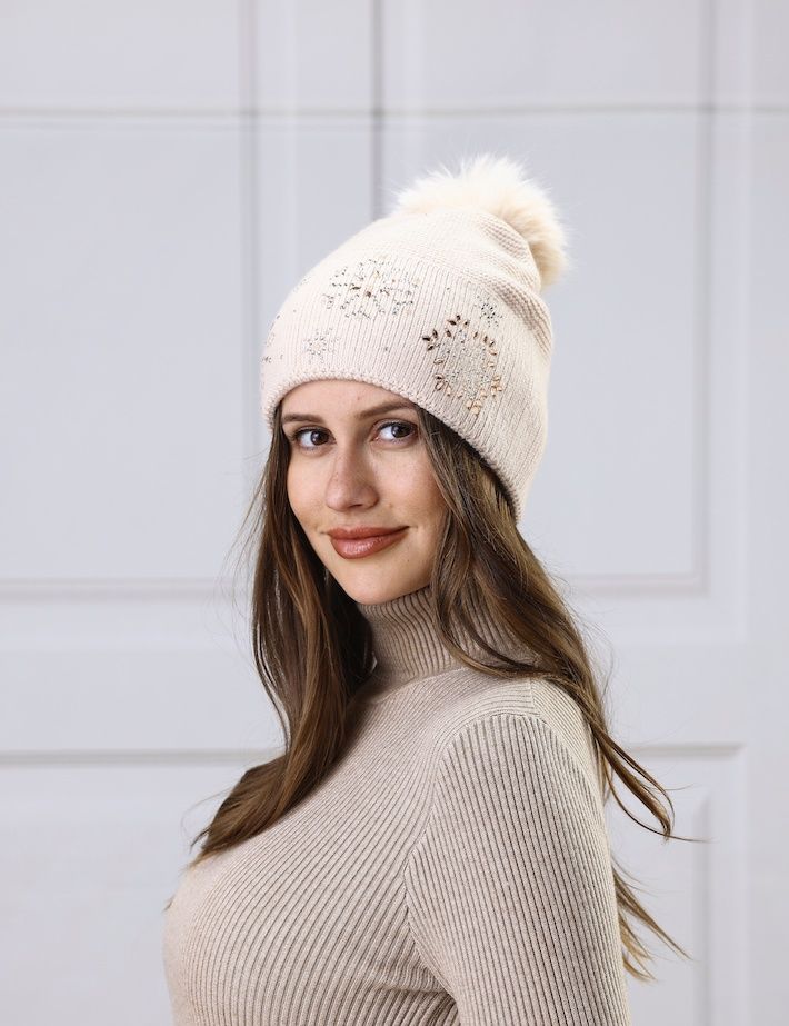 Tuque flocons-ponpon