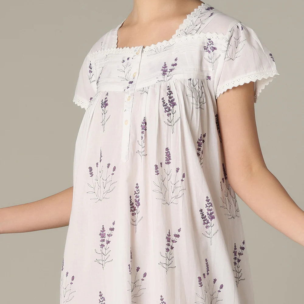 Robe de nuit longue rêves de lavande