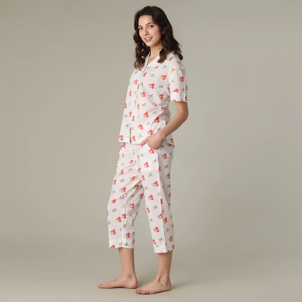 Pyjama victorien classique fleuri