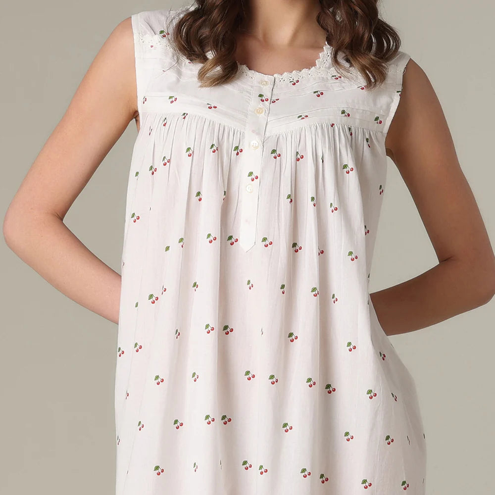 Robe de nuit courte cerises