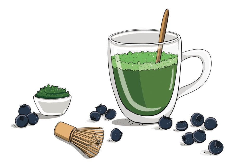 Matcha aux bleuets sauvages