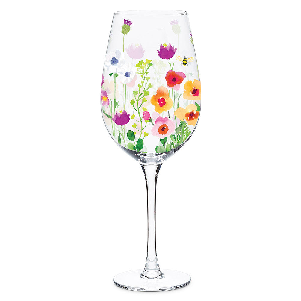 Coupe à vin "jardin de fleurs"