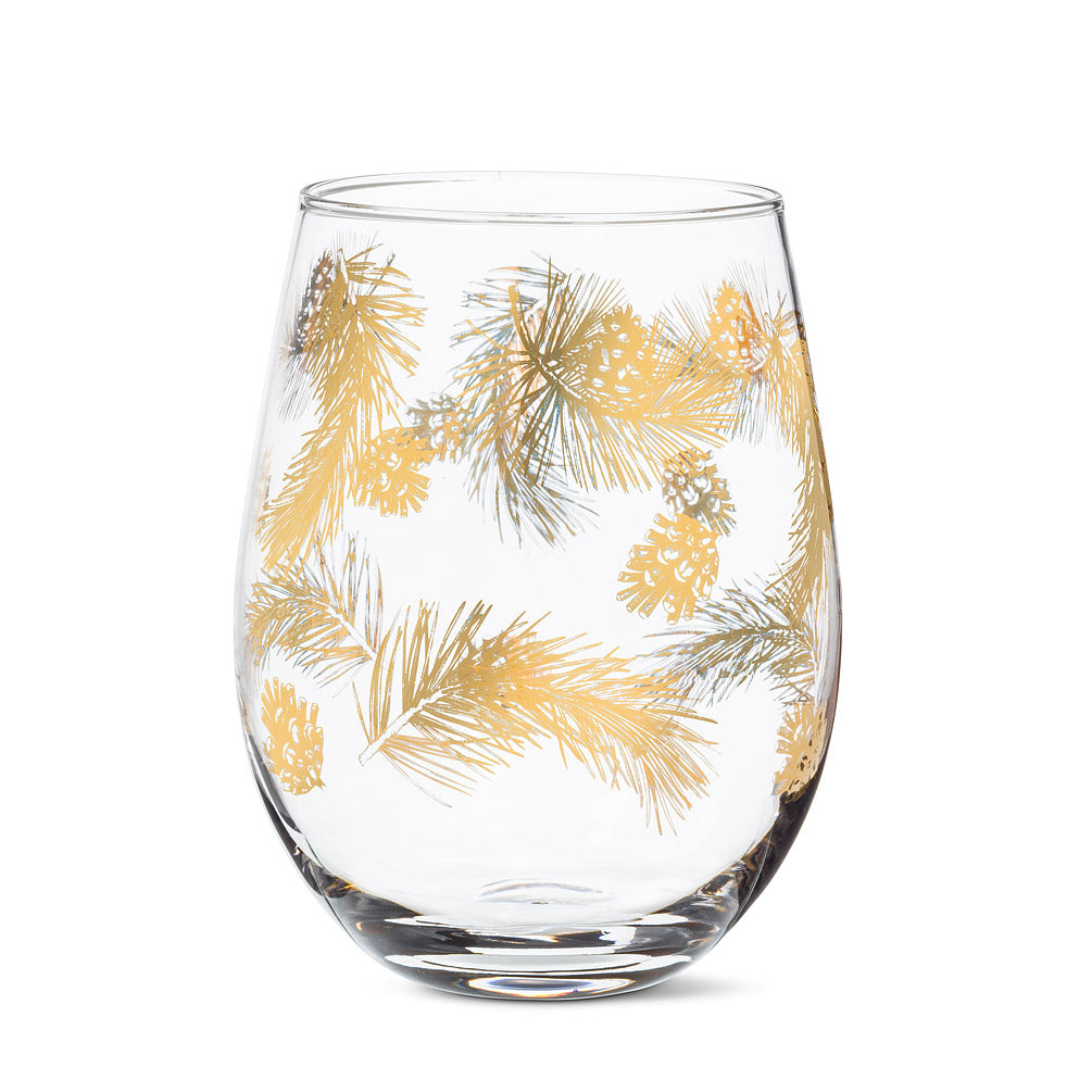 Verre à vin sans pied cocotte de pin doré