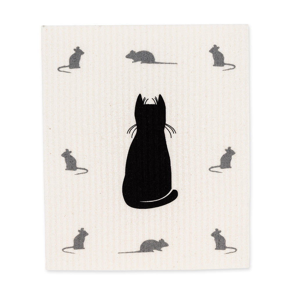 Lavette suédoise chat noir (ensemble de 2)