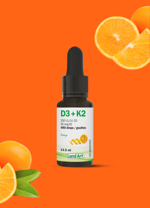 Vitamine D3+K2 biologique