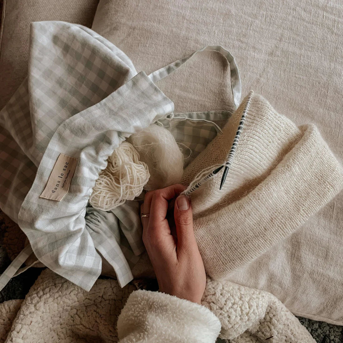 Sac à pain doublé Gingham