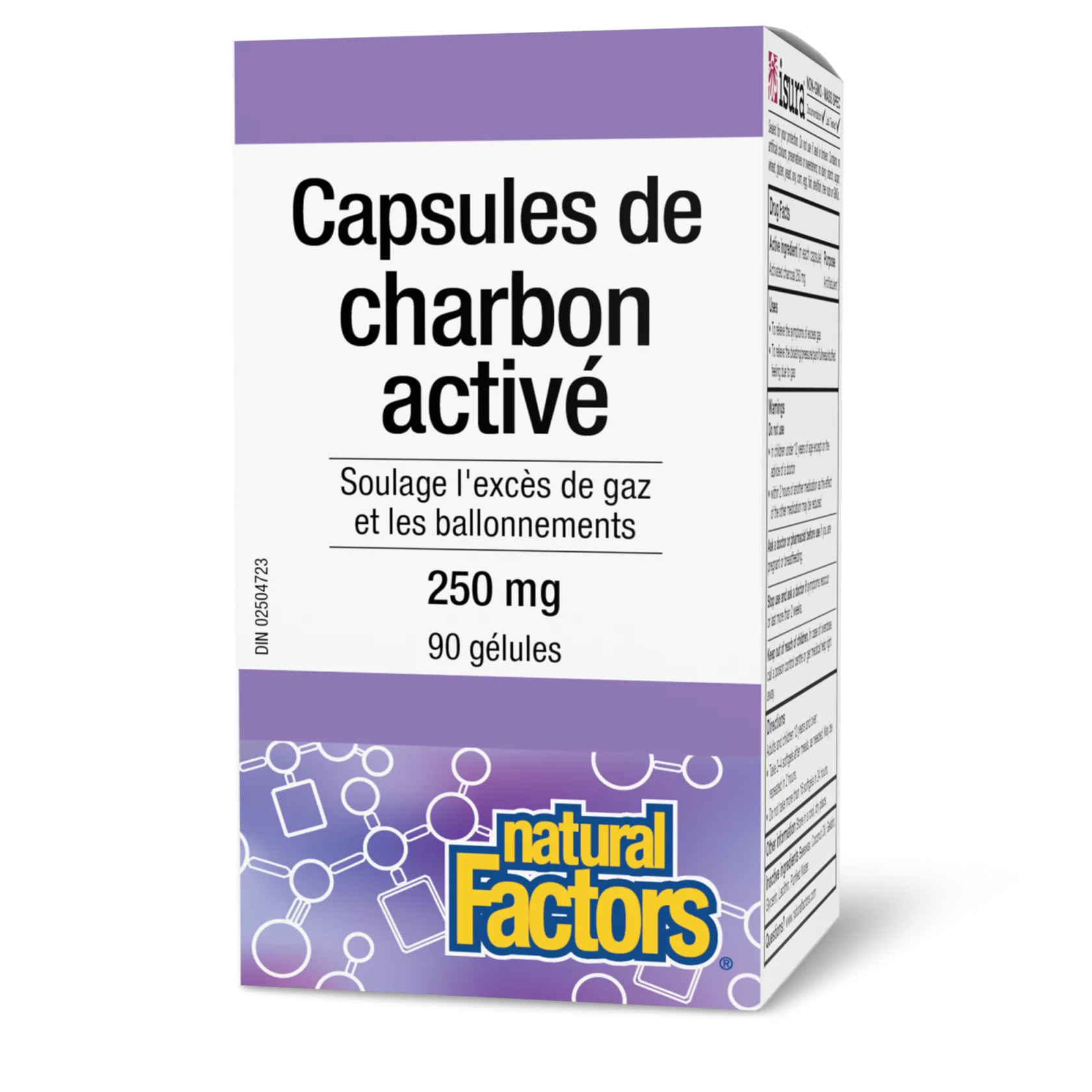 Capsules de charbon activé 250 mg