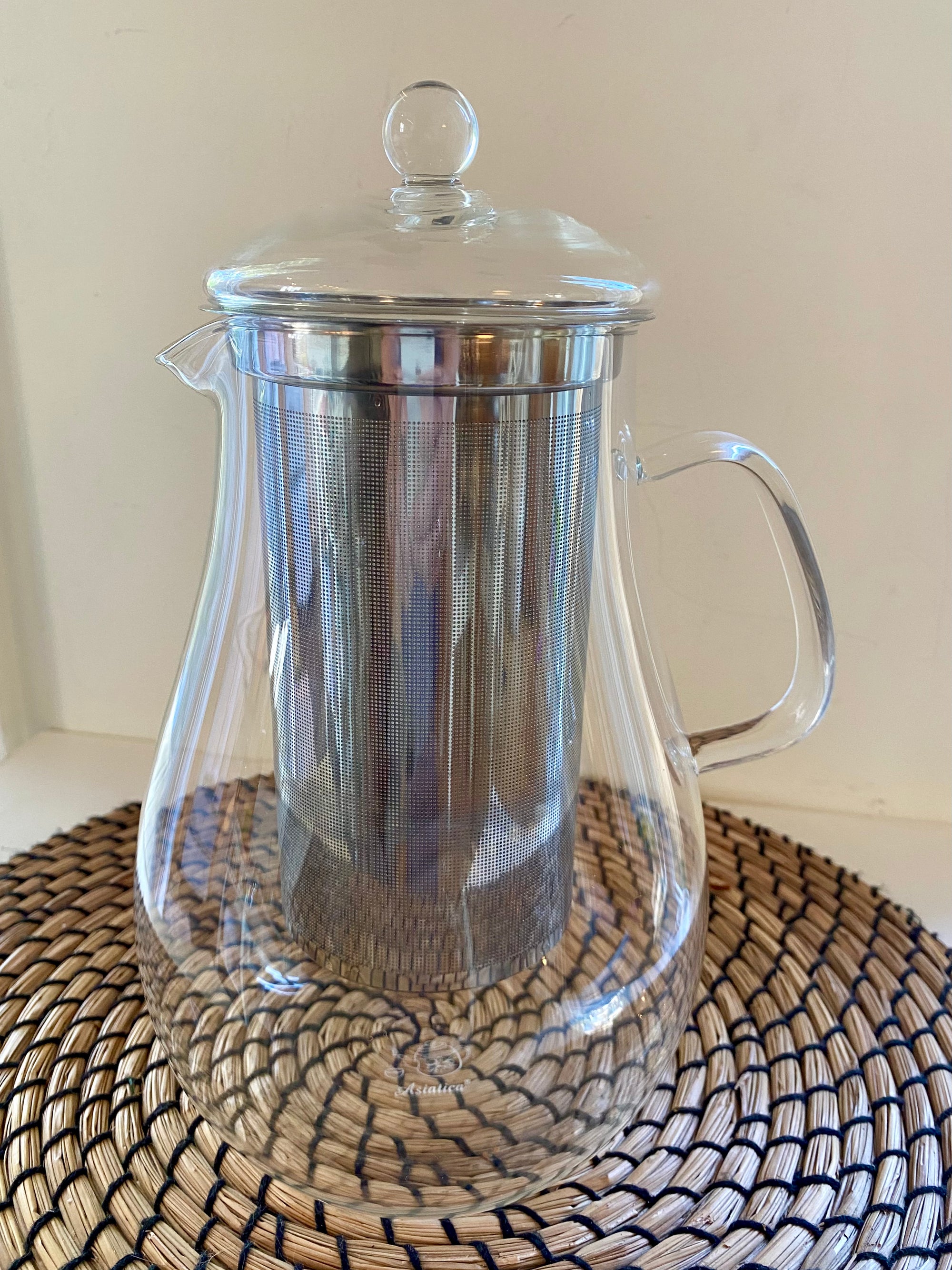 Pichet en verre avec infuseur en acier inoxidable