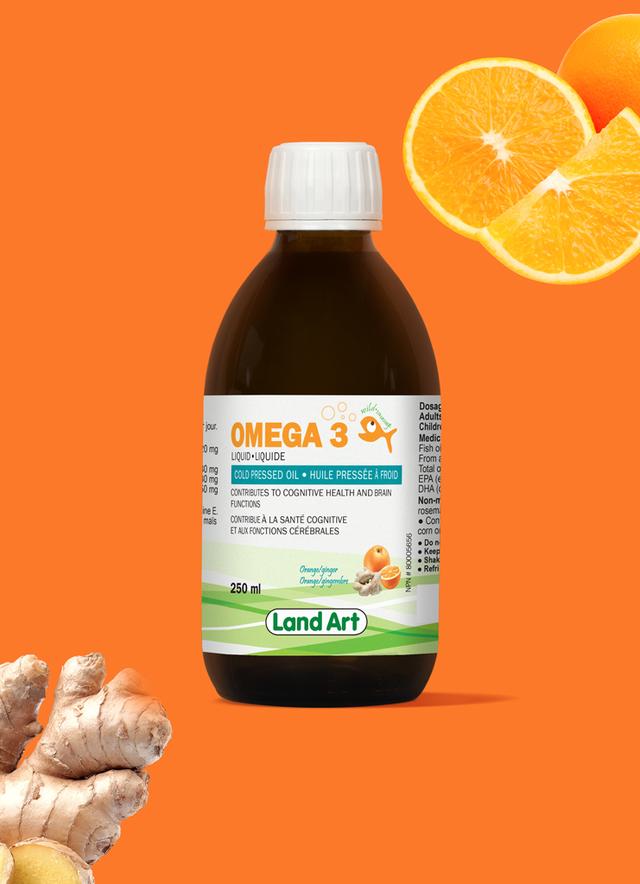 Omega 3 Supplément Liquide | Orange & Gingembre - 250 mL